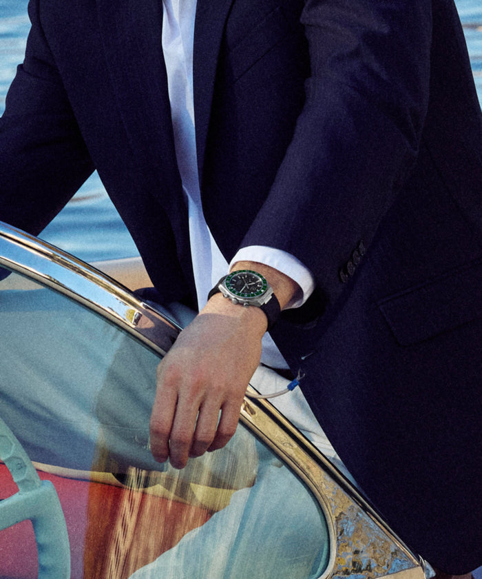 TW2Y56100 Q Timex Continental Chronograph 40mm Synthetic Rubber Strap Watch  Collab Additional Image