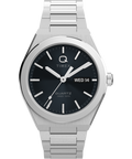TW2Y25000 Q Timex® Continental Day and Date 39mm Stainless Steel Bracelet Watch Primary Image