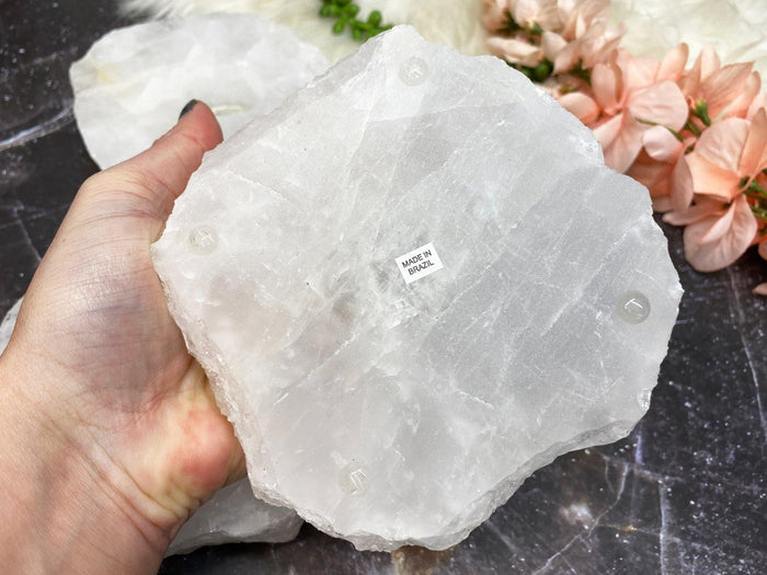 white quartz tea light candle holder