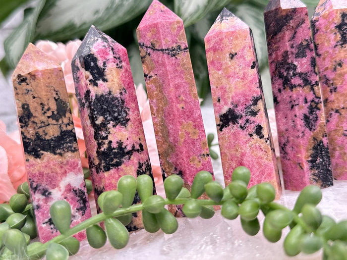 orange-pink-rhodonite-points