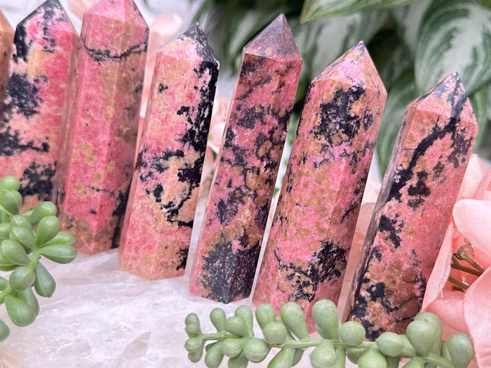 orange-pink-rhodonite-points
