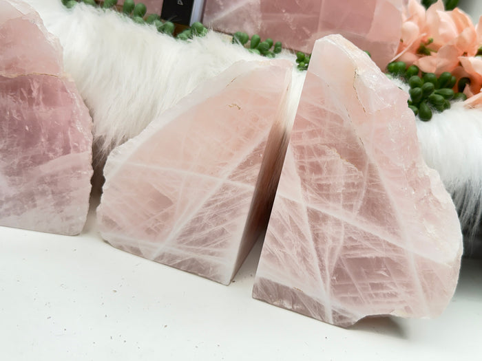 Rose Quartz Bookends