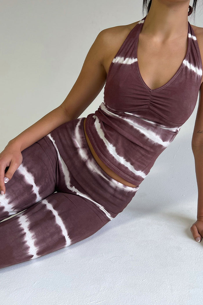 Serena Flare Tie Dye Legging Taro Tie Dye