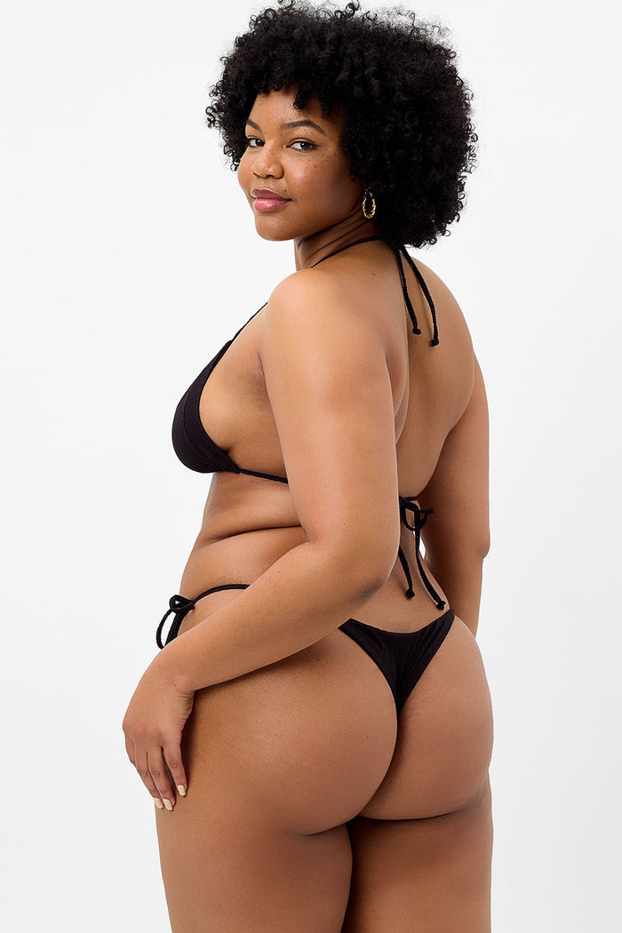 Sky Skimpy Plissé String Bikini Bottom Black XL