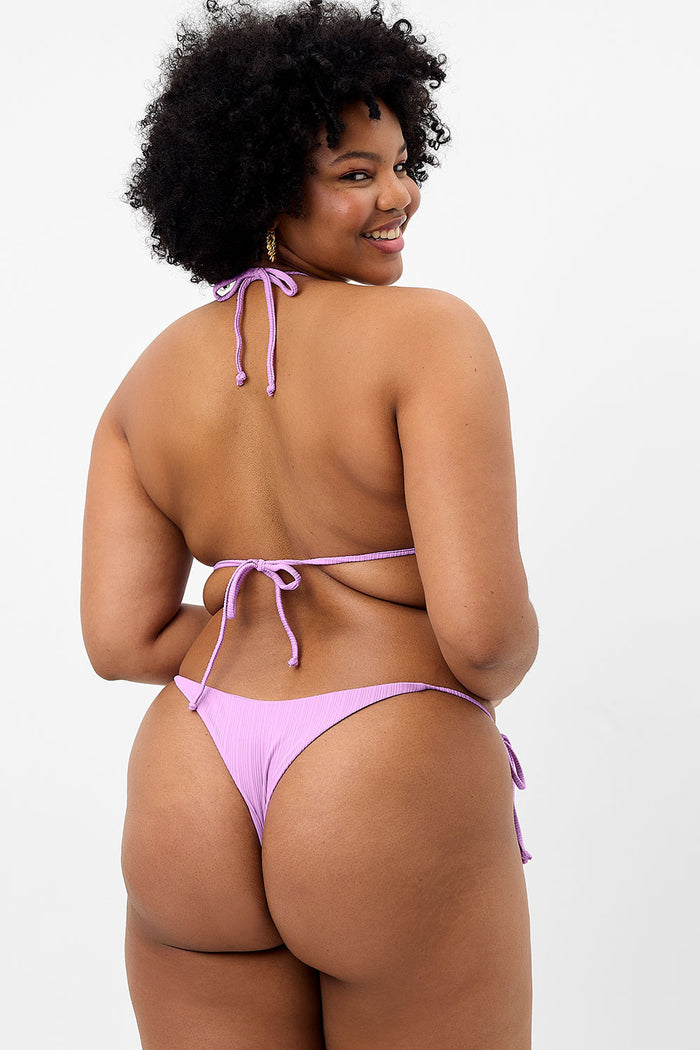 Sky Plissé String Bikini Top Wisteria