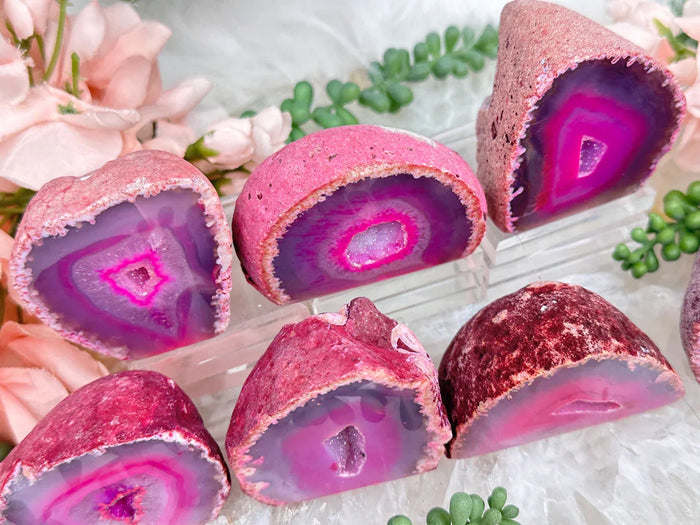 Small Dyed Pink Geodes