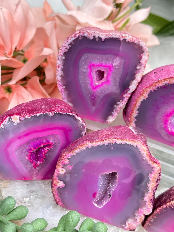 Small Dyed Pink Geodes