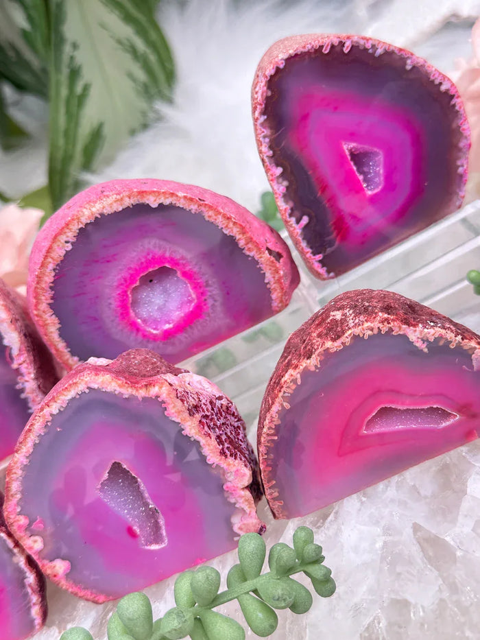 Small Dyed Pink Geodes