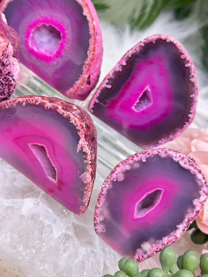Small Dyed Pink Geodes
