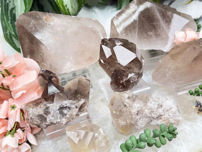 Smoky Quartz & Quartz Clusters