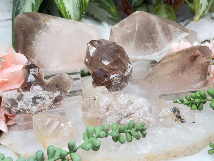 Smoky Quartz & Quartz Clusters