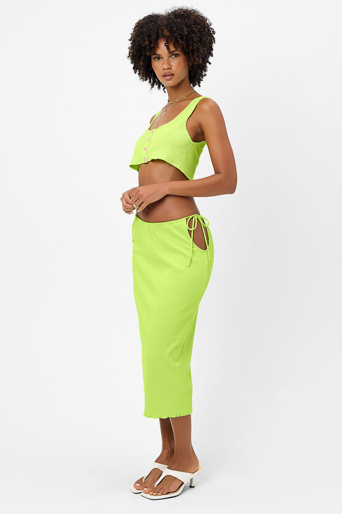 Solana Plissé Tank Kiwi