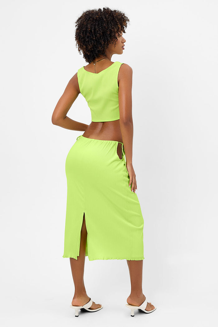 Solana Plissé Tank Kiwi
