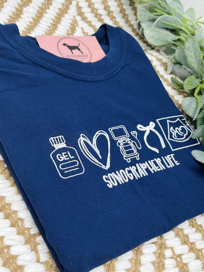 SONOGRAPHER LIFE Embroidered T-shirt or Sweatshirt