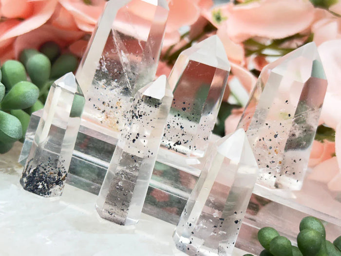 Sparkling Hematite Quartz Points