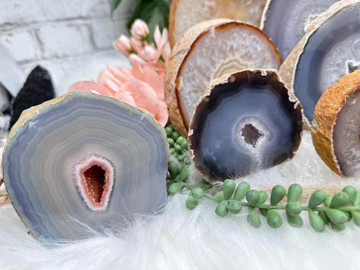Standing Natural Geode Slices