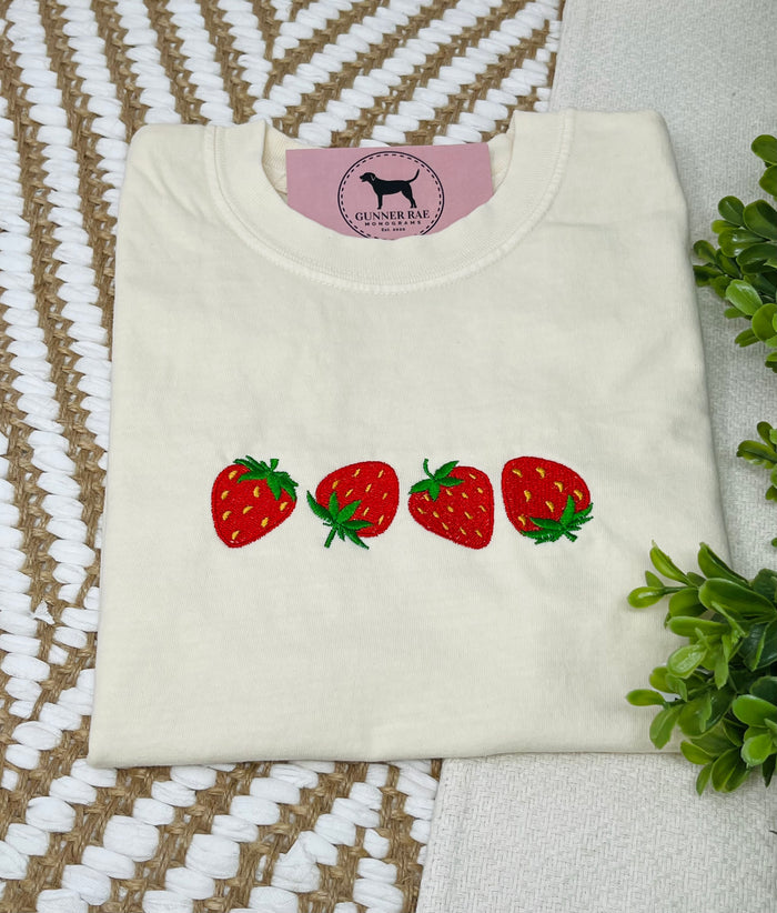 Strawberry Embroidered T-shirt or Sweatshirt