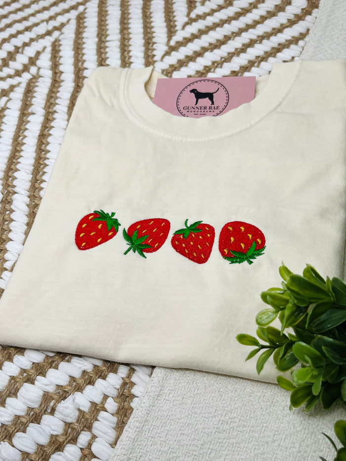 Strawberry Embroidered T-shirt or Sweatshirt