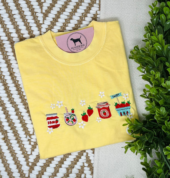 Strawberry Jam Embroidered T-shirt or Sweatshirt