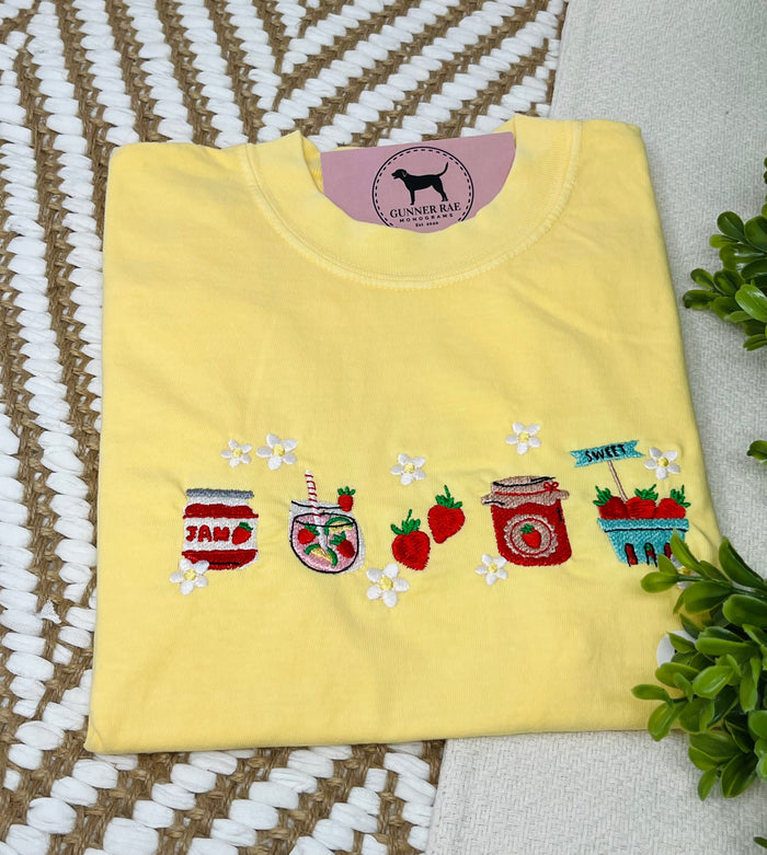 Strawberry Jam Embroidered T-shirt or Sweatshirt
