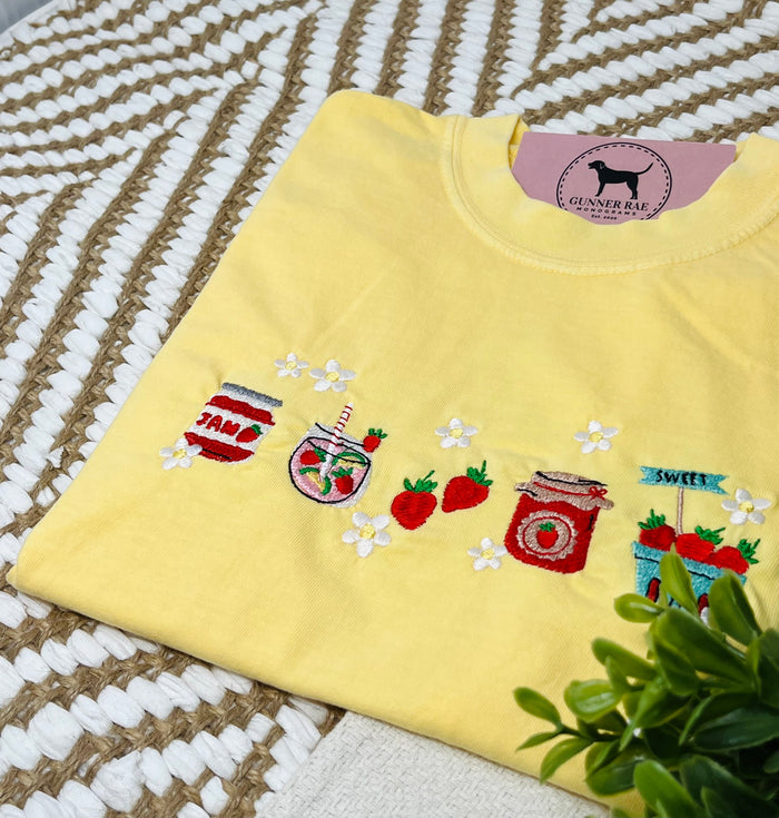Strawberry Jam Embroidered T-shirt or Sweatshirt