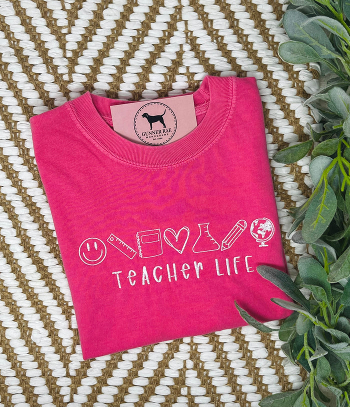TEACHER LIFE Embroidered T-shirt or Sweatshirt