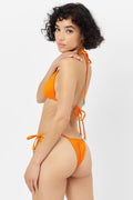 Tia Plissé String Bikini Bottom Papaya