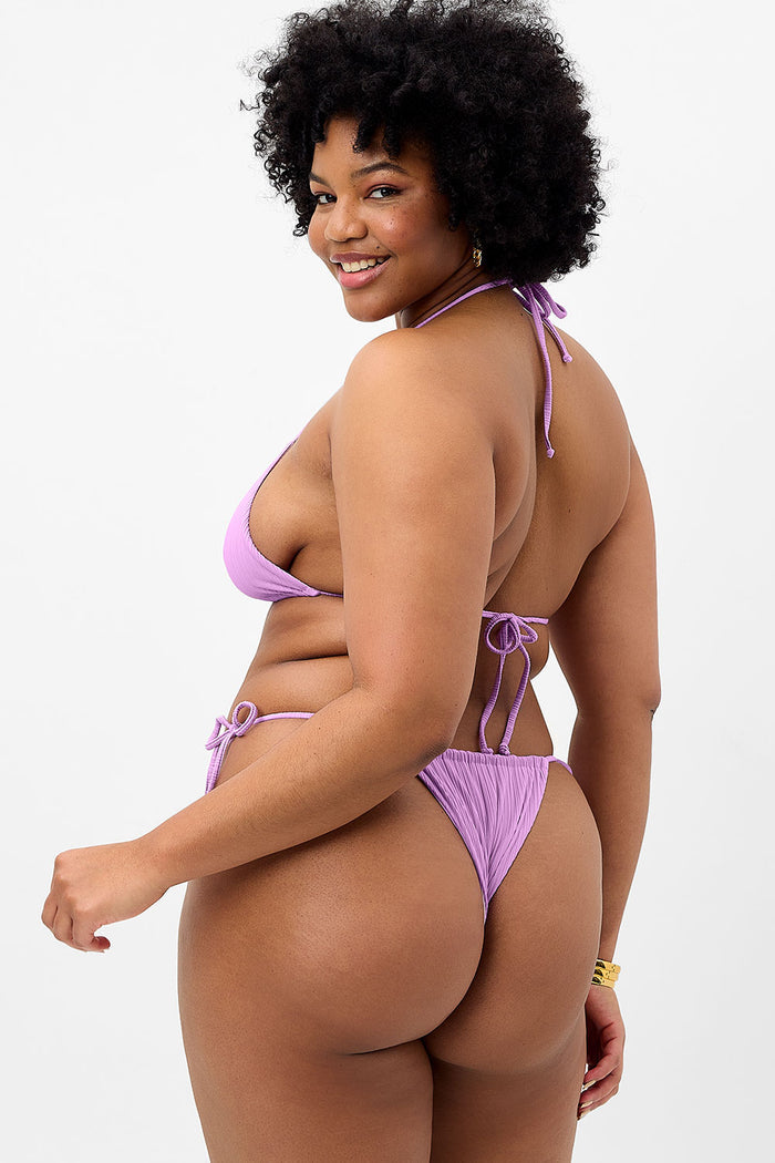 Tia Plissé String Bikini Bottom Wisteria Extended