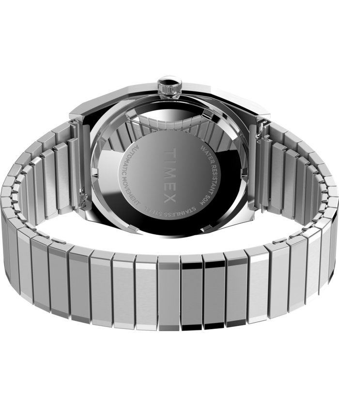 TW2Y07300 Timex® Automatic 1983 E Line 34mm Stainless Steel Expansion Band Watch Caseback with Attachment Image