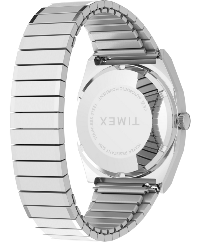 TW2Y66700 Timex® Automatic 1983 E Line 34mm Stainless Steel Expansion Band Watch Caseback with Attachment Image