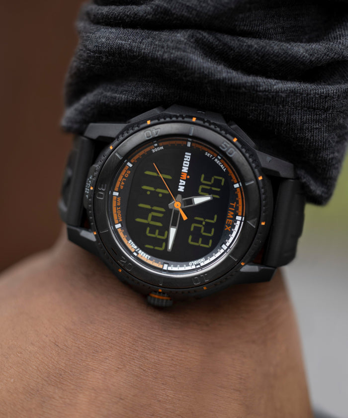 TW2W53600 TIMEX® IRONMAN® Adrenaline Ana-digi 46.5mm PU Strap Watch  Primary Wrist Image