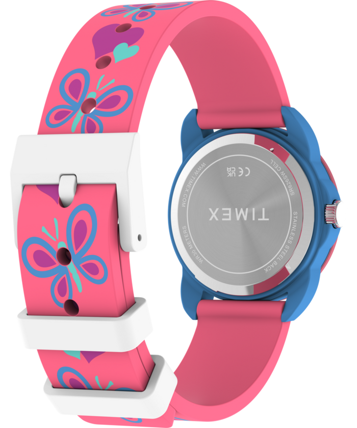 TW2Y59700 Timex Kids Time Teacher 30mm Silicone Strap Watch Caseback with Attachment Image