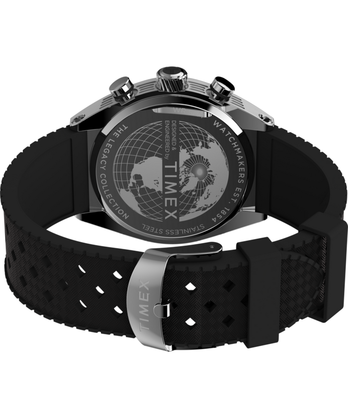TW2W64500 Timex Legacy Tonneau Chronograph 42mm Synthetic Rubber Strap Watch Caseback with Attachment Image
