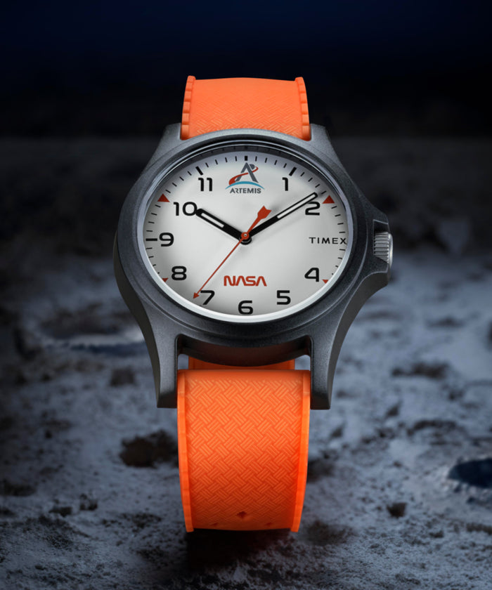 TW2Y13000 Timex Main Street NASA Artemis 40mm Silicone Strap Watch Campaign Key Silhouettes (Beauty shots) Image