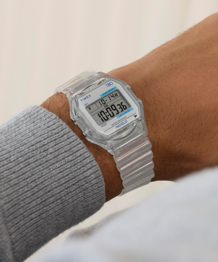 TW2Y36400 Timex T80 34mm Resin Strap Watch Primary Wrist Image