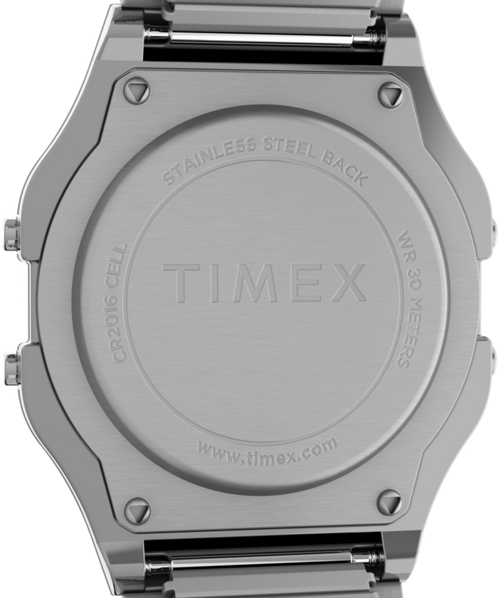TW2R79100 Timex T80 34mm Stainless Steel Expansion Band Watch Caseback Image