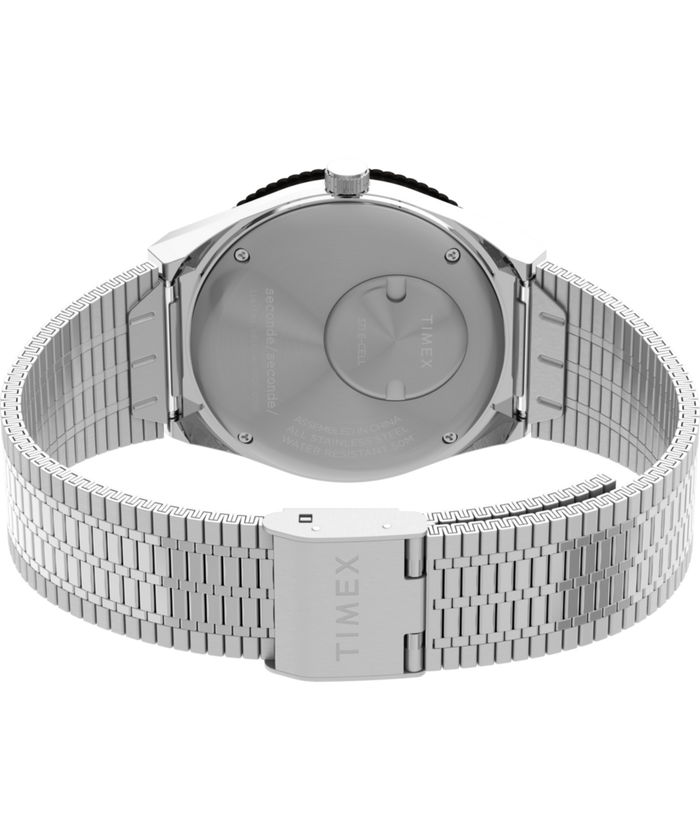 TW2Y48100 Timex x seconde/seconde/ 38mm Stainless Steel Bracelet Watch Caseback with Attachment Image
