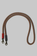 Topologie 10mm rope strap with patterned orange-brown cord and metal clips