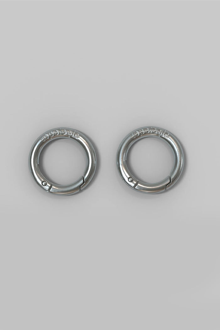 Topologie 20mm O-ring carabiners, matte nickel finish, metal rings with latch gates