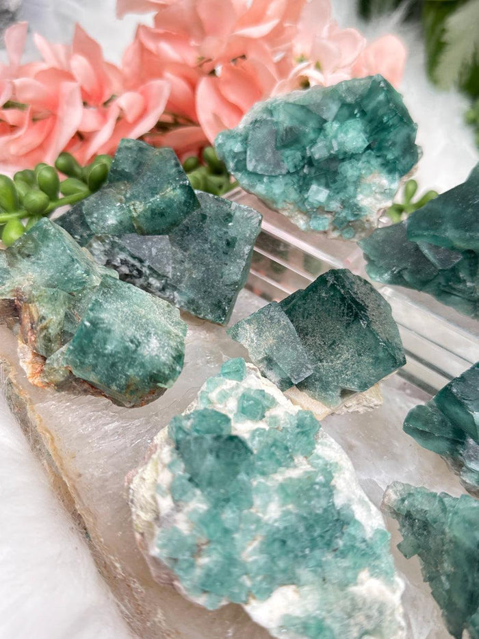 small-uv-madagascar-green-fluorite-clusters