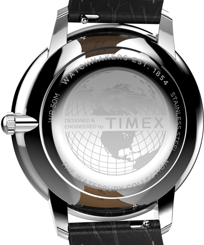 TW2Y23100 Waterbury Metropolitan Sub-Second 39mm Leather Strap Watch  Caseback Image