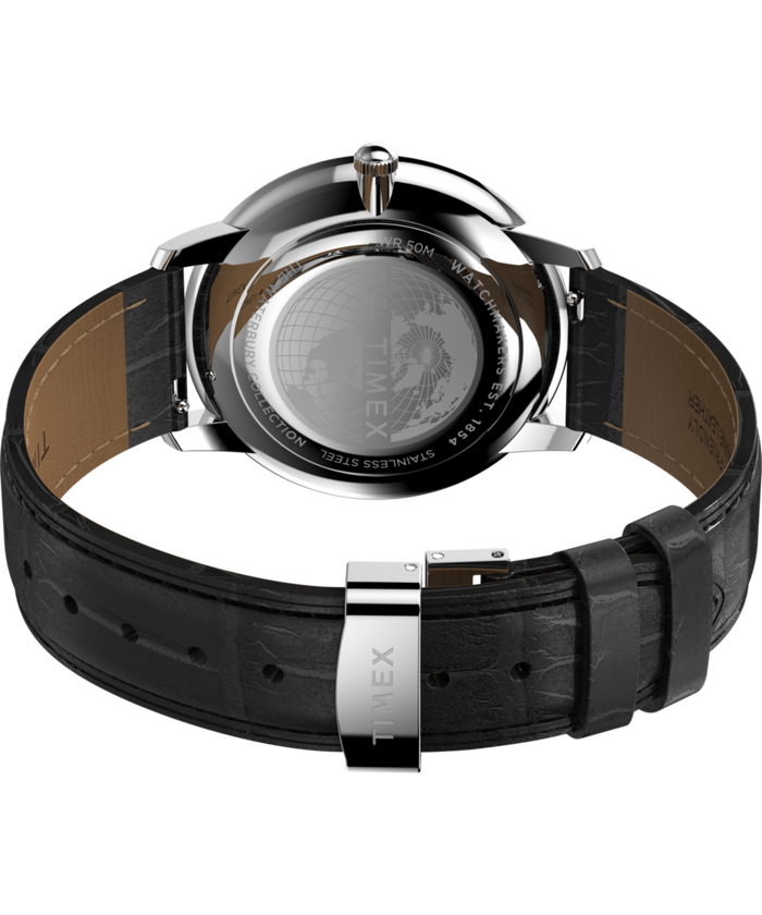 TW2Y23100 Waterbury Metropolitan Sub-Second 39mm Leather Strap Watch  Caseback with Attachment Image