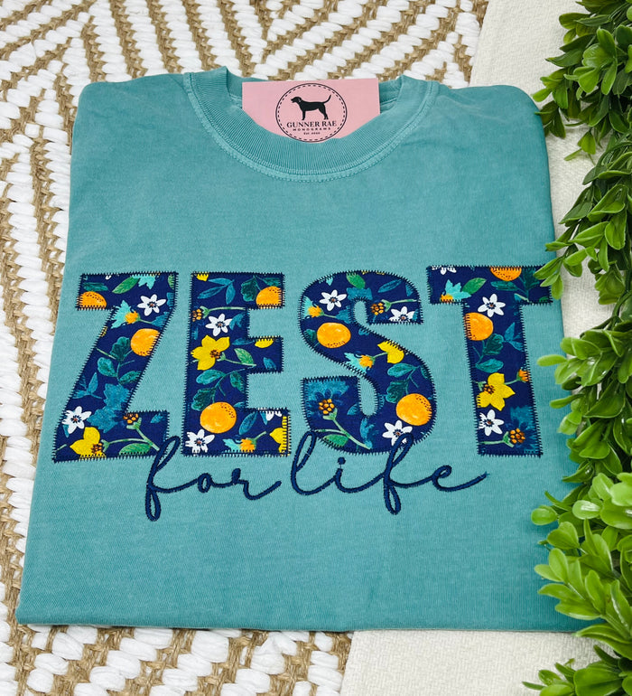 Zest for Life Applique T-shirt or Sweatshirt