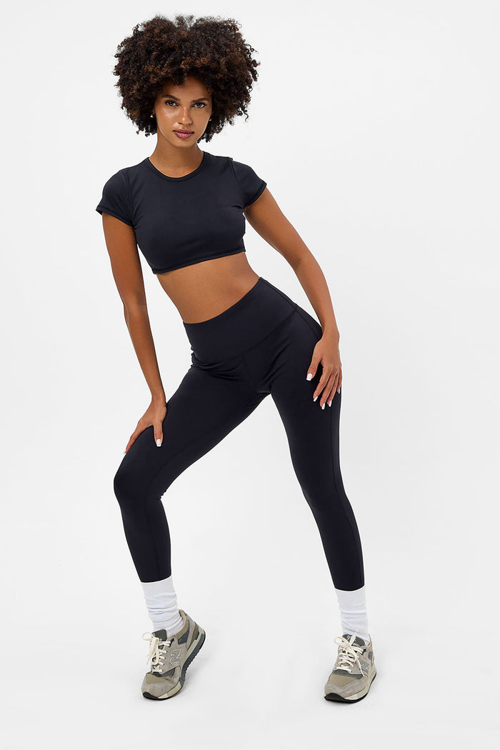 Zippy Black Crop Top